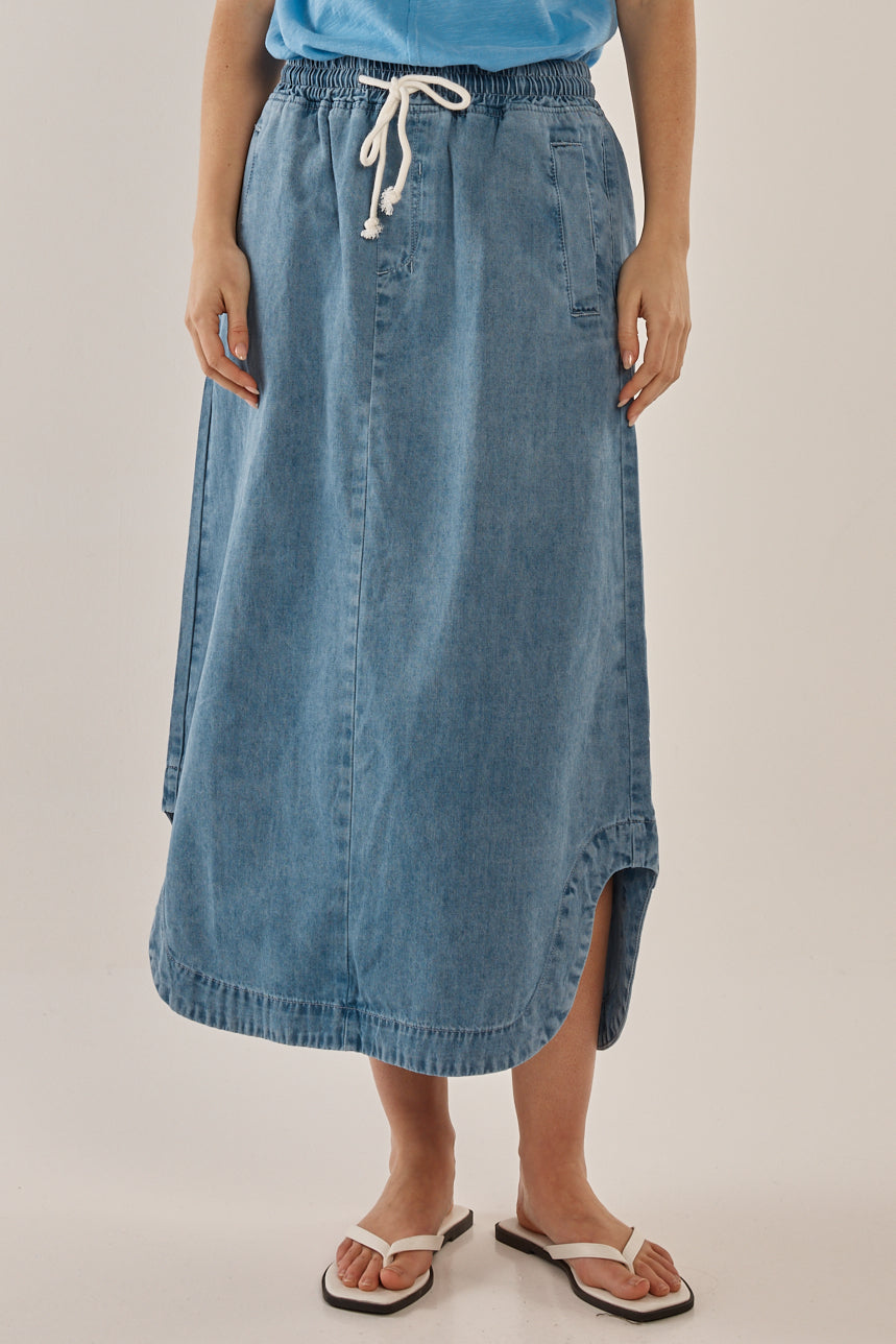 Betty Basics Brunch Denim Skirt (Oasis Blue)
