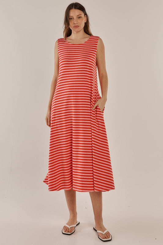 Image of Dresses. Productname: Betty Basics Sabrina Maxi Dress Pink/Red Stripe in Pink/Red Stripe colour by brand - Betty Basics