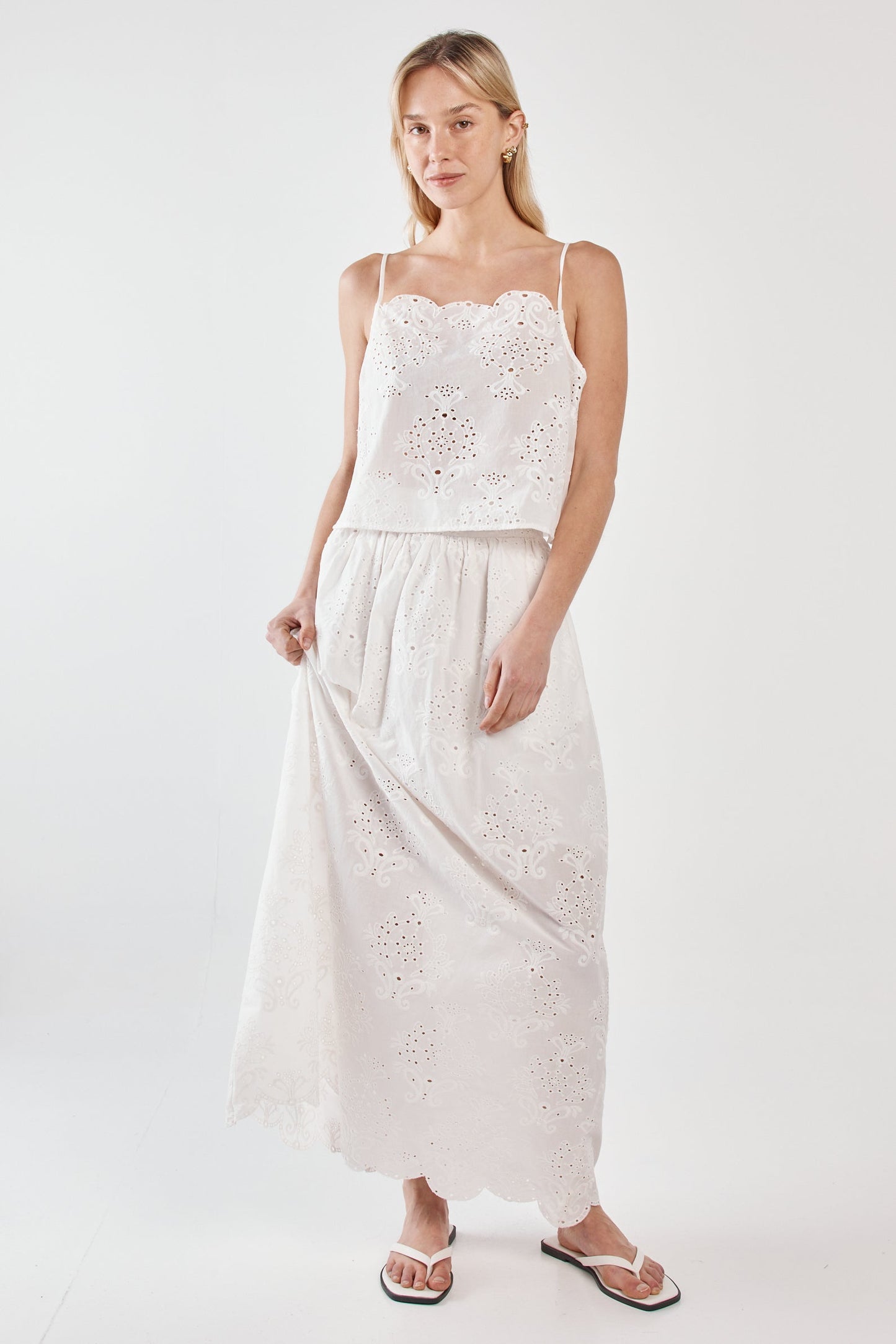 Sass Clothing Ani Full Skirt (White)