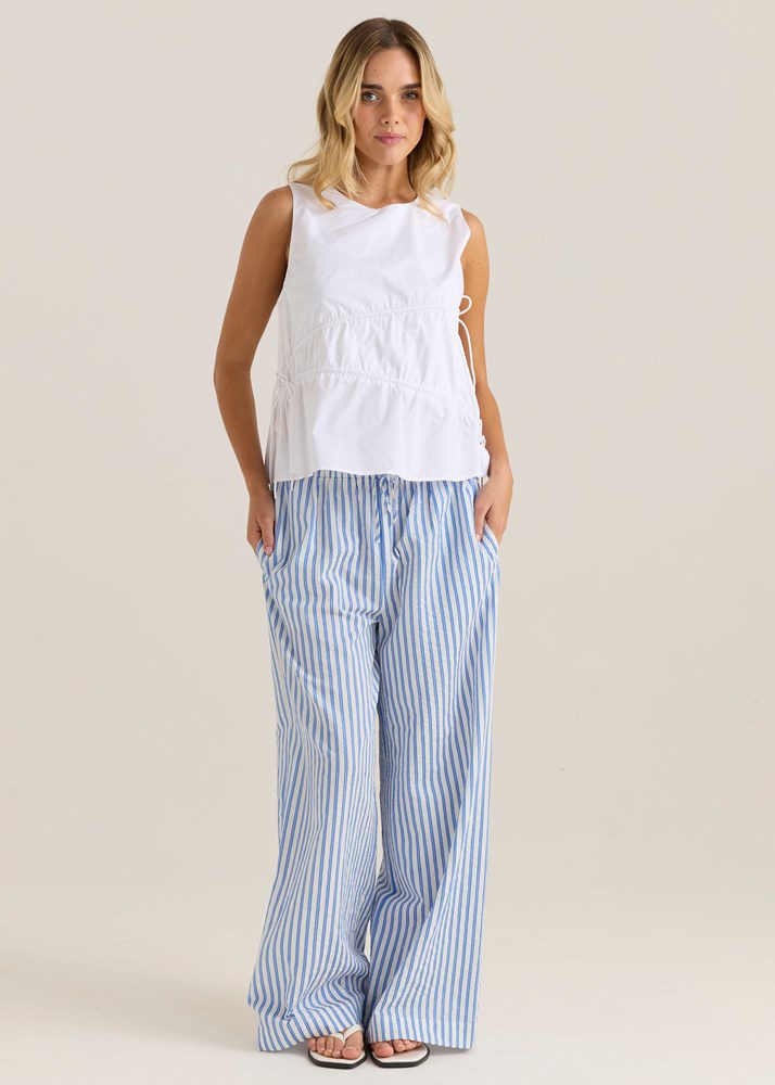 Sass Clothing Elin Gathered Tie Top (White)