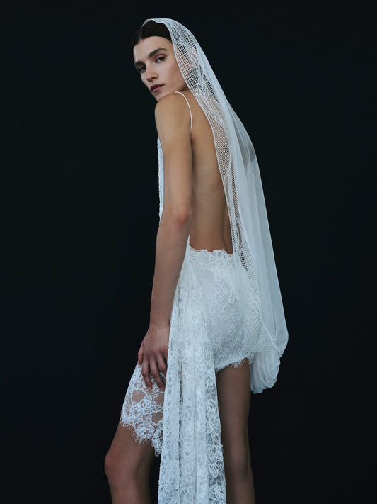 Christopher Esber Floating Lace Mini Dress (White)