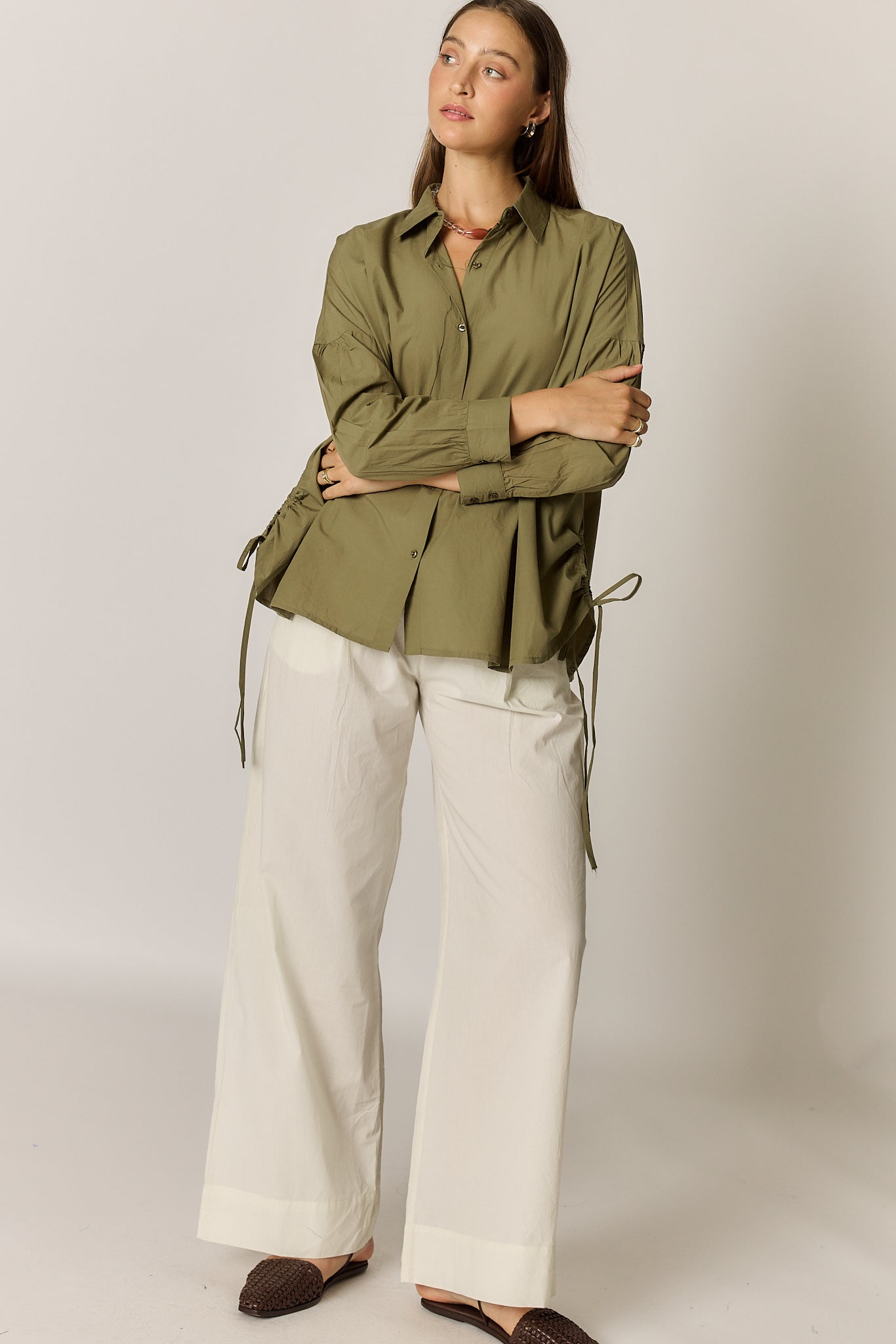 Image of Shirts. Product name - Giliann Joni Shirt Olive in Olive colour by brand - Giliann