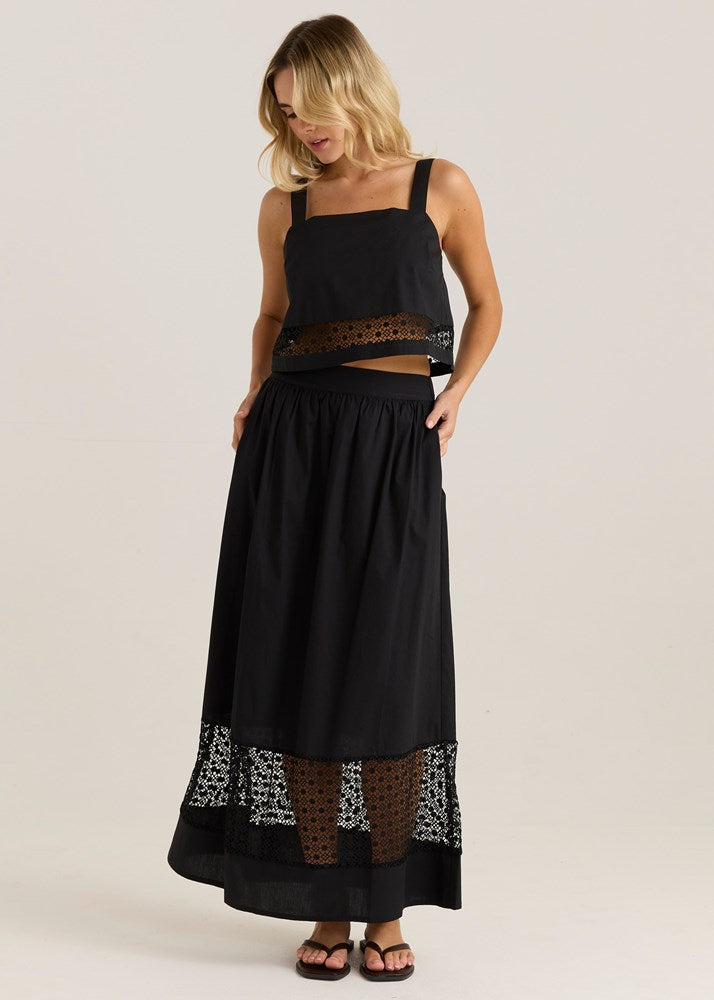 Sass Clothing Nixie Lace Skirt (Black)