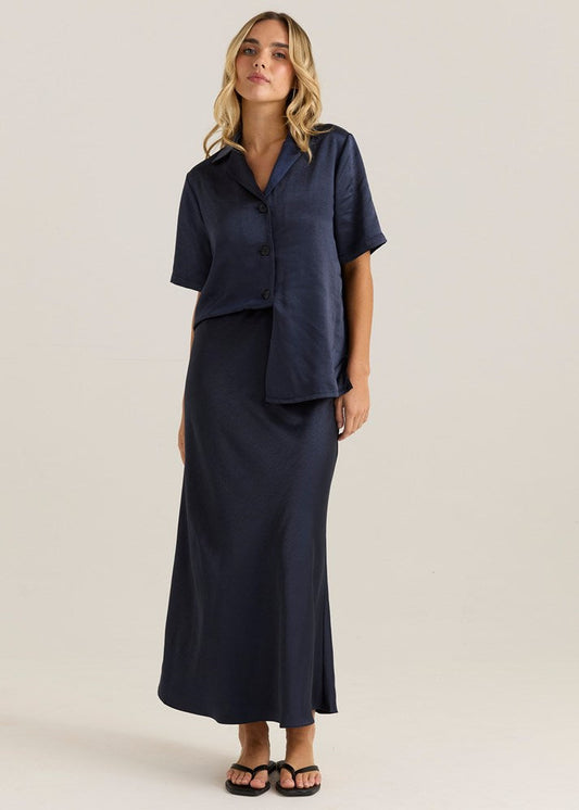 Sass Clothing Jasper Slip Skirt (Navy)