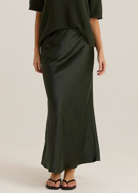 Sass Clothing Jasper Slip Skirt (Olive)