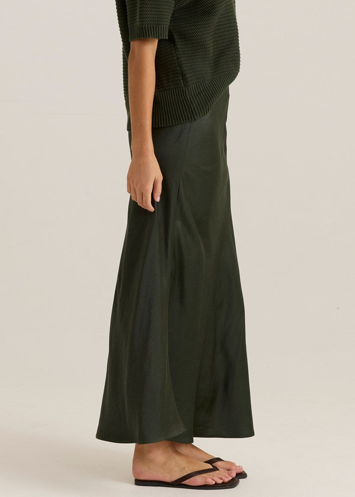 Sass Clothing Jasper Slip Skirt (Olive)