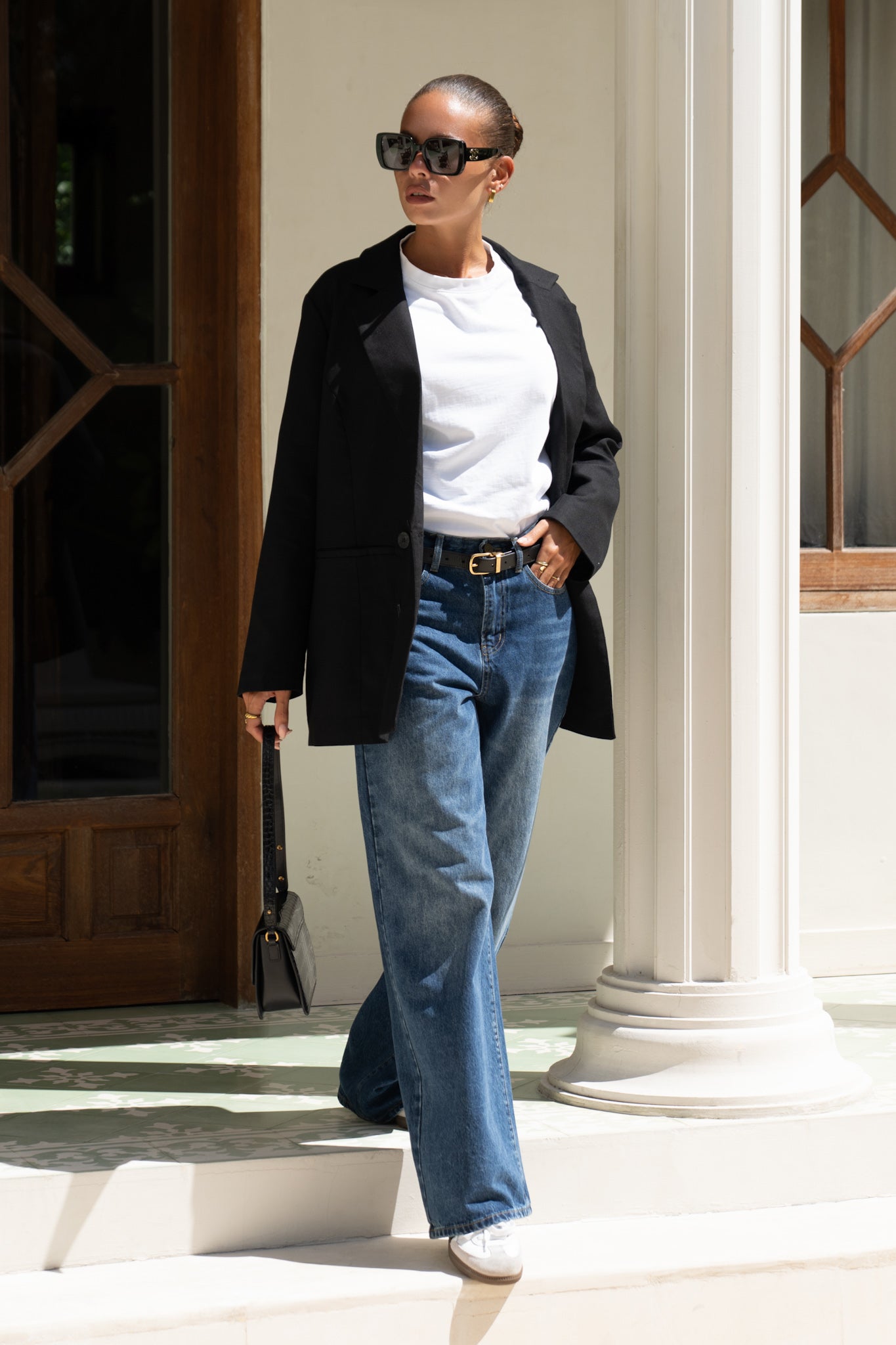 Heychic Dylan Denim Wide Leg Jeans (Blue)