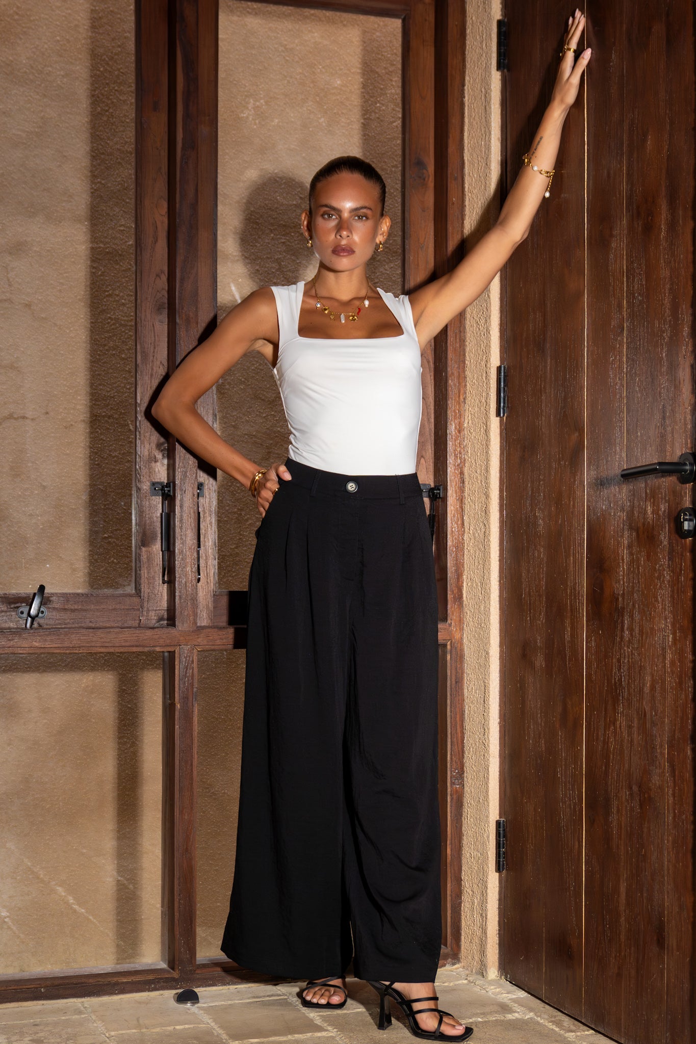 Heychic Lara Wide Leg Pants (Black)