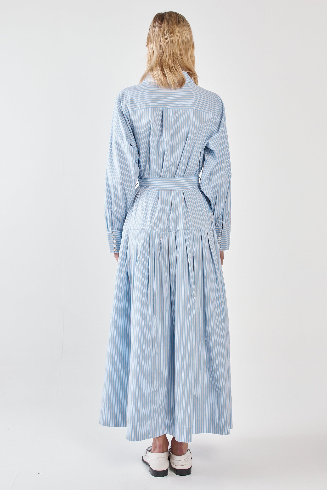 Sass Clothing Christa Stripe Shirt Dress (Blue Choc Stripe)