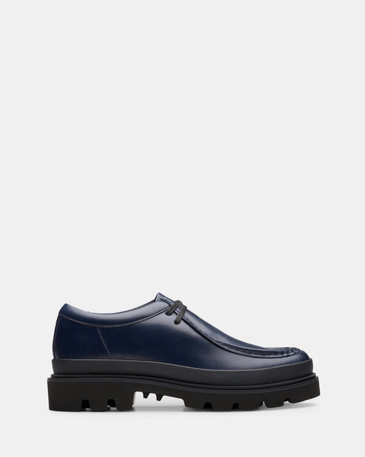 Image of Footwear. Productname: Badell Seam Navy Leather in Navy Leather colour by brand - Clarks