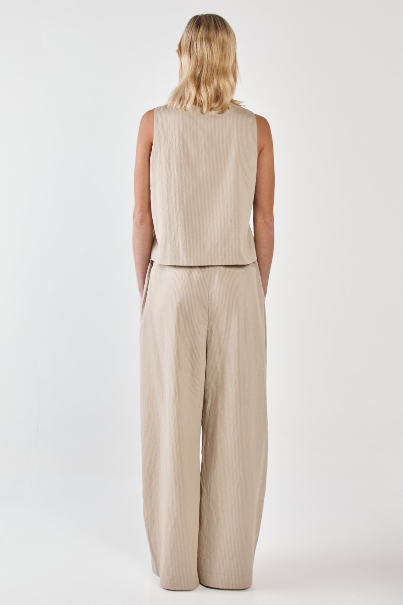 Sass Clothing Renee Paper Bag Pant (Beige Black Stripe)