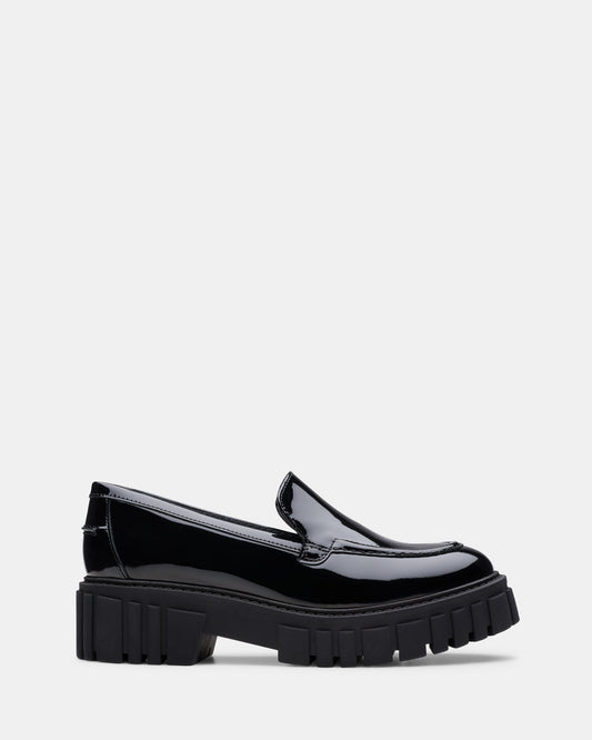 Image of Flats. Productname: Page Loafer Black Patent in Black Patent colour by brand - Clarks