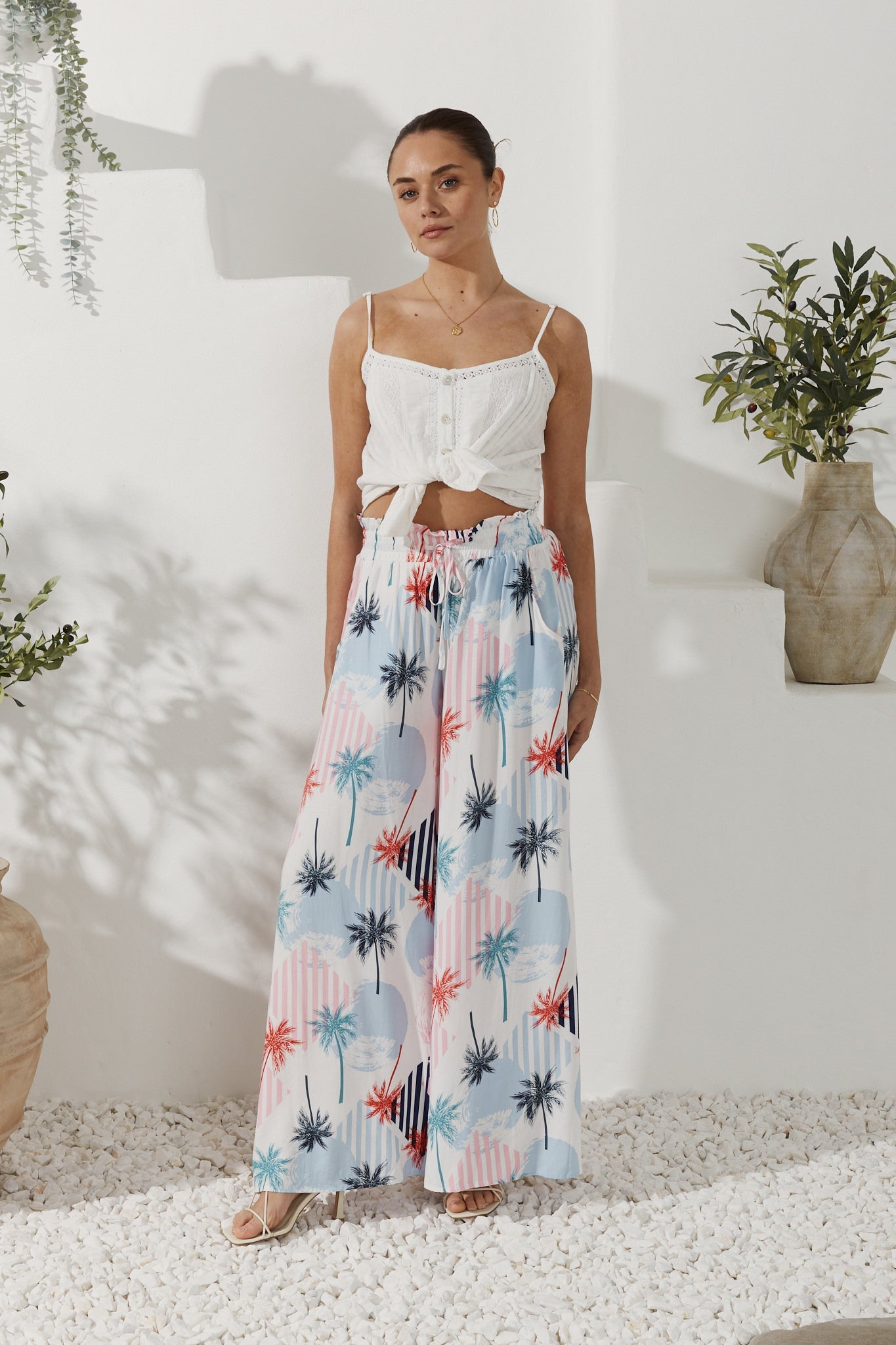 Heychic Maluhia Tropical Wide Leg Pants (Blue)