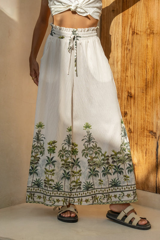 Heychic Sabina Tropical Wide Leg Pants (Green)