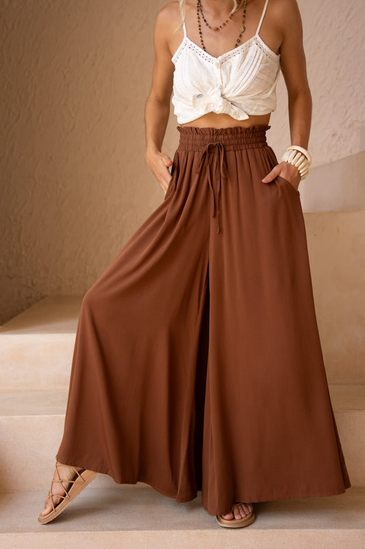 HEYCHIC Aya Wide Leg Pants (Brown)