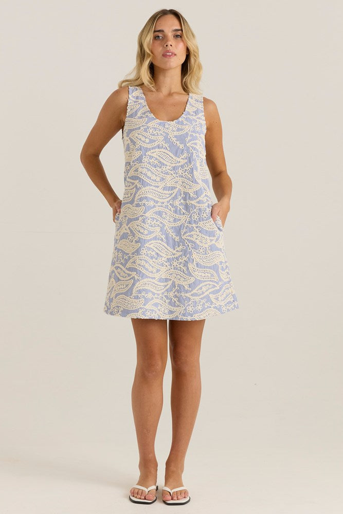 Image of Dresses. Product name - Kaia Shift Dress Blue/White Stripe in Blue/ White Stripe colour by brand - Sass Clothing