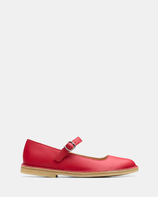 Image of Footwear. Productname: Desert Jane Red Leather in Red Leather colour by brand - Clarks Originals