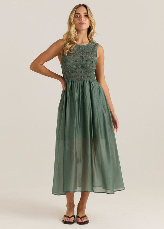 Sass Clothing Saga Tank Dress (Sage Olive)
