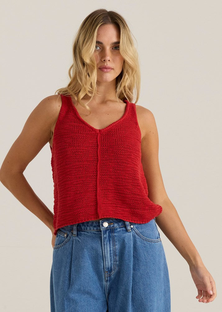 Sass Clothing Penn Knit Top (Rust Red)