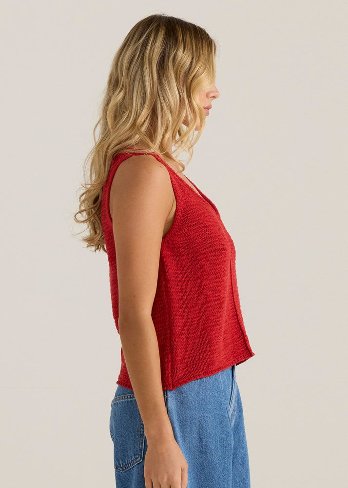 Sass Clothing Penn Knit Top (Rust Red)