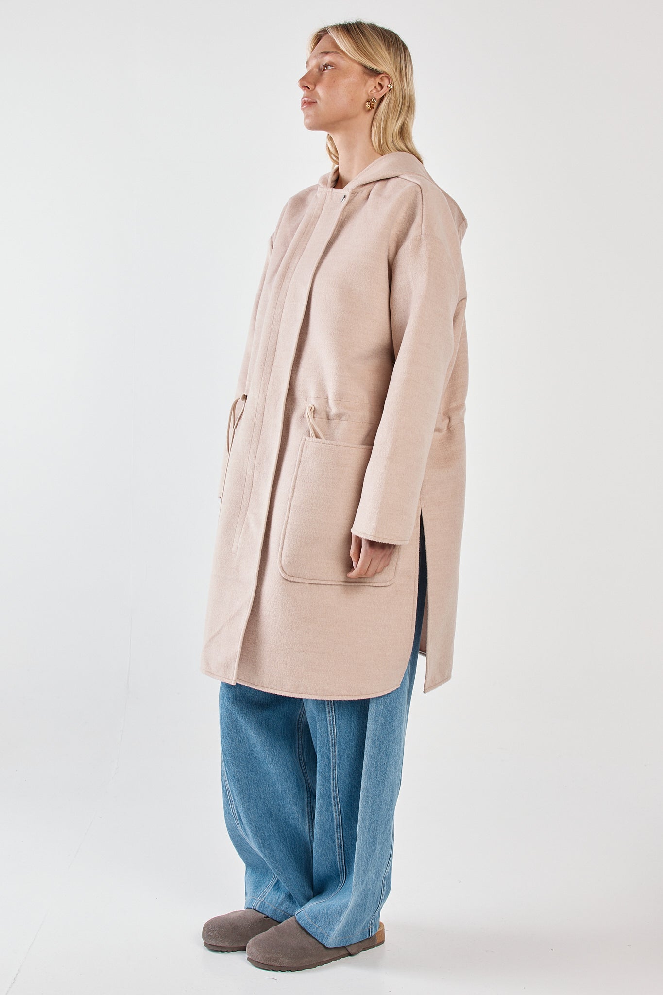 Sass Clothing Maxi Hooded Coat (Soft Oat)
