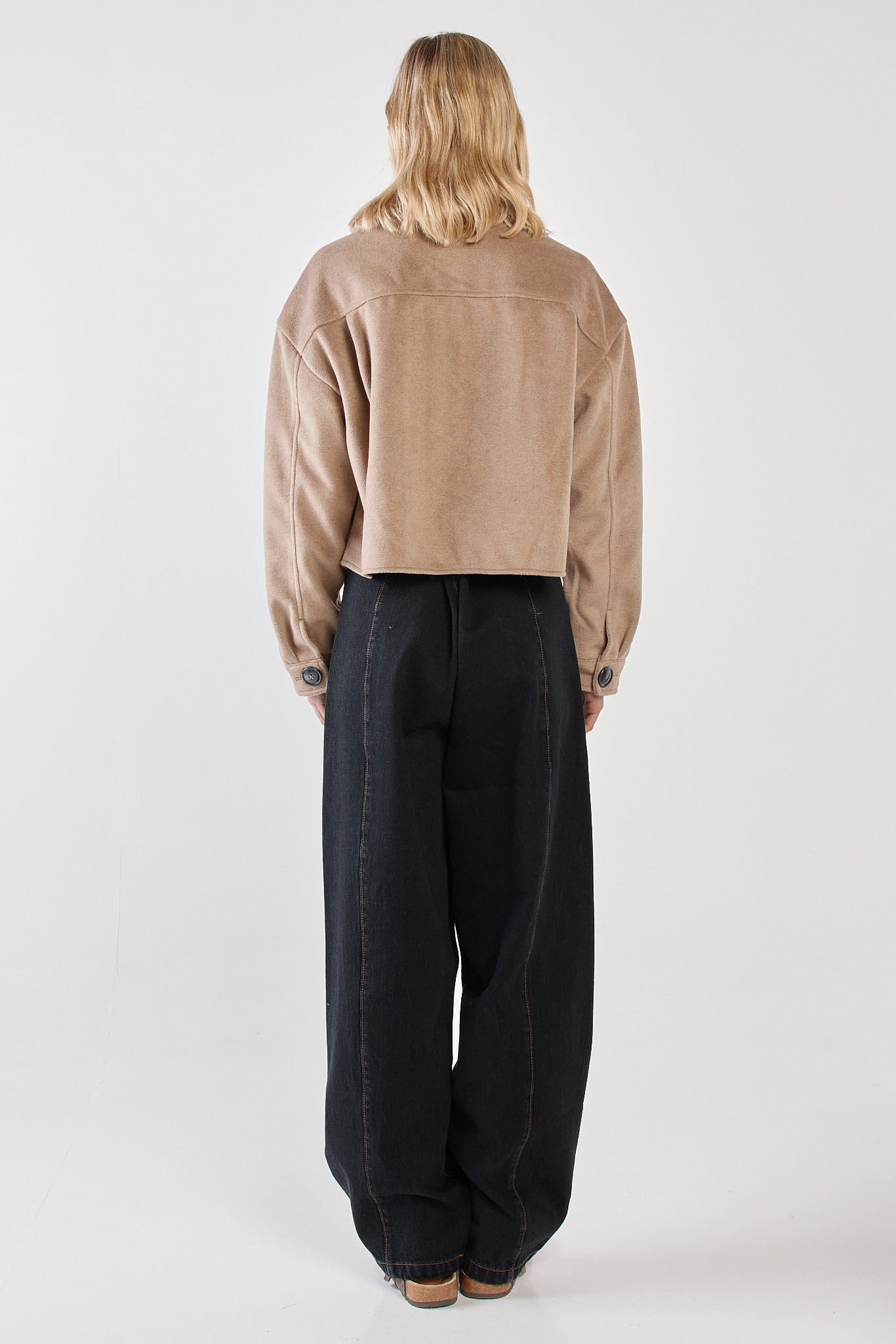Sass Clothing Rochelle Cropped Coat (Mushroom Grey)