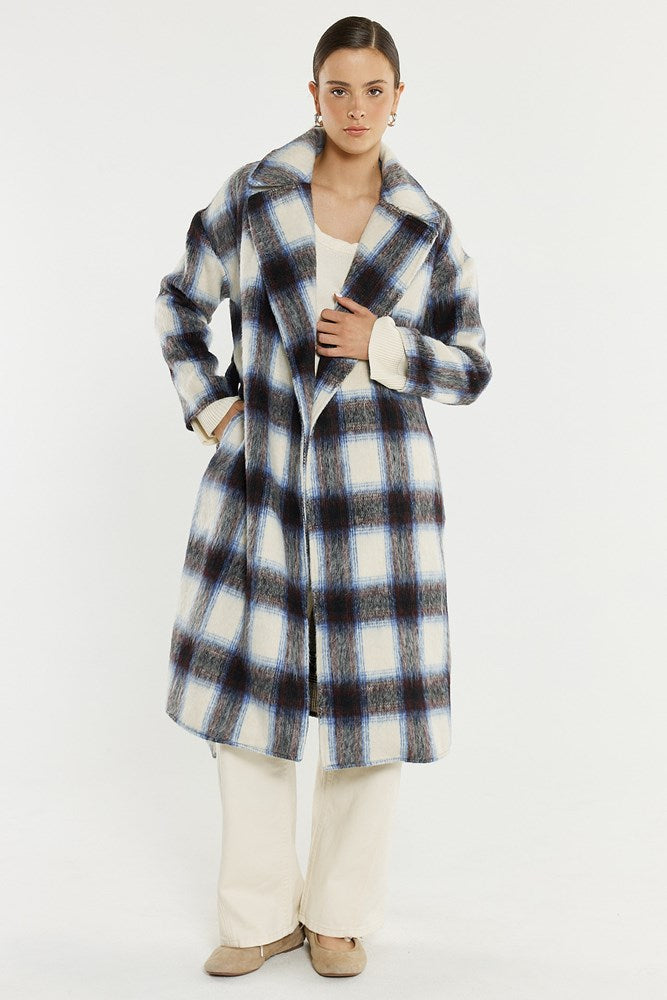 Sass Clothing Kit Longline Coat (Check)