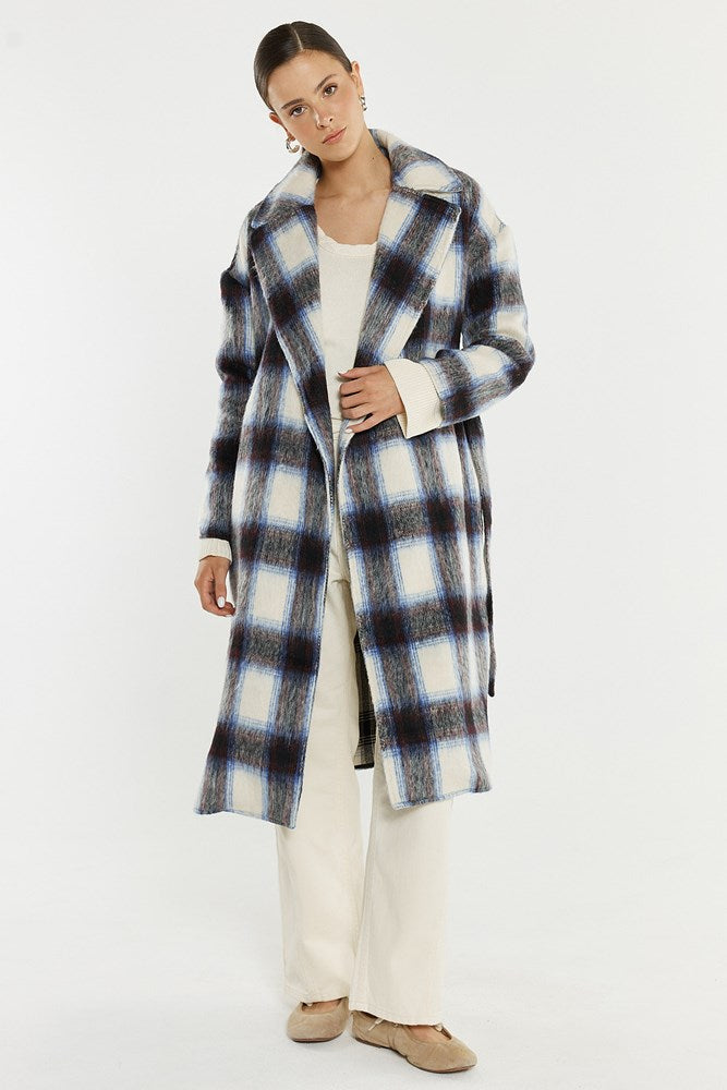 Sass Clothing Kit Longline Coat (Check)