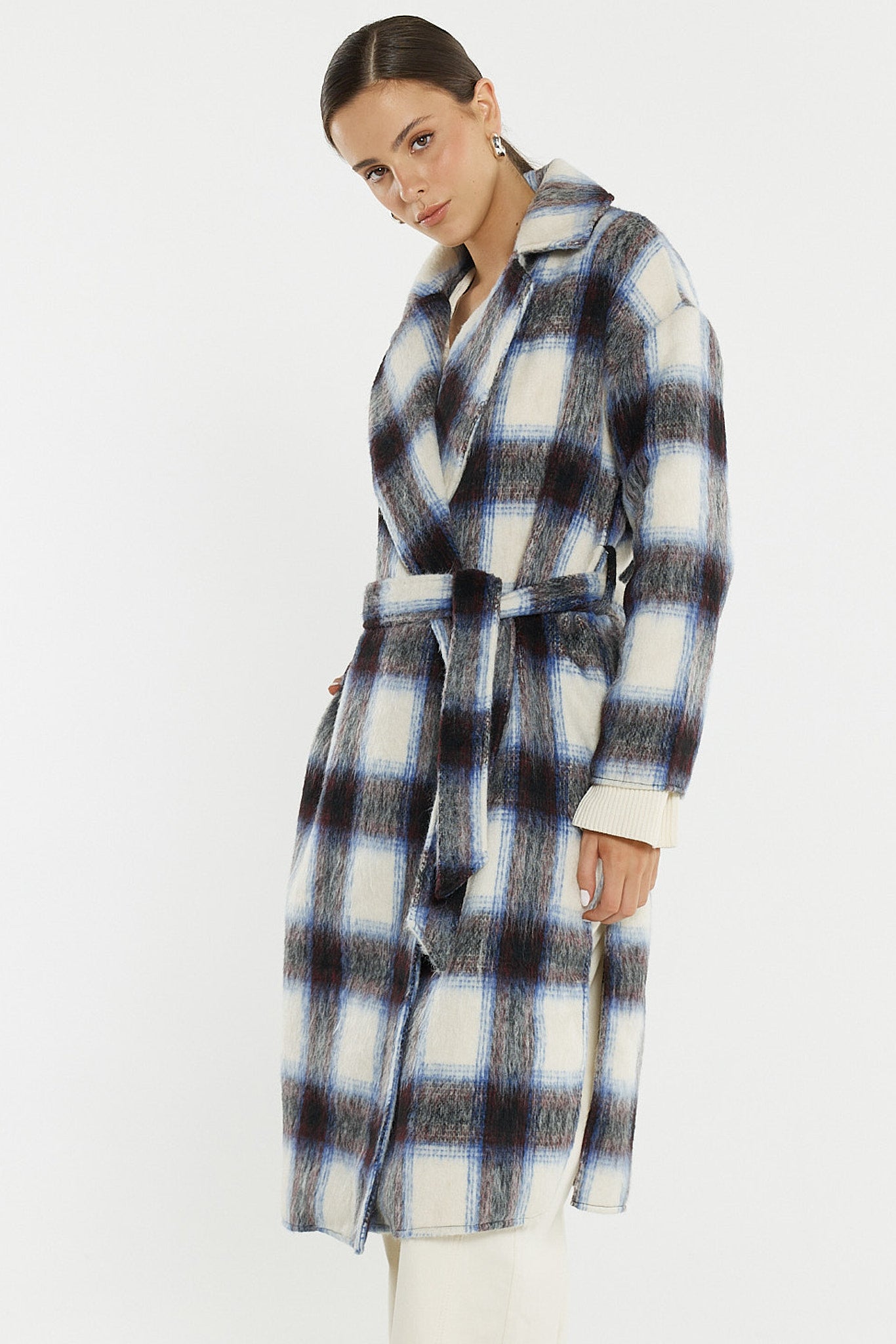 Sass Clothing Kit Longline Coat (Check)