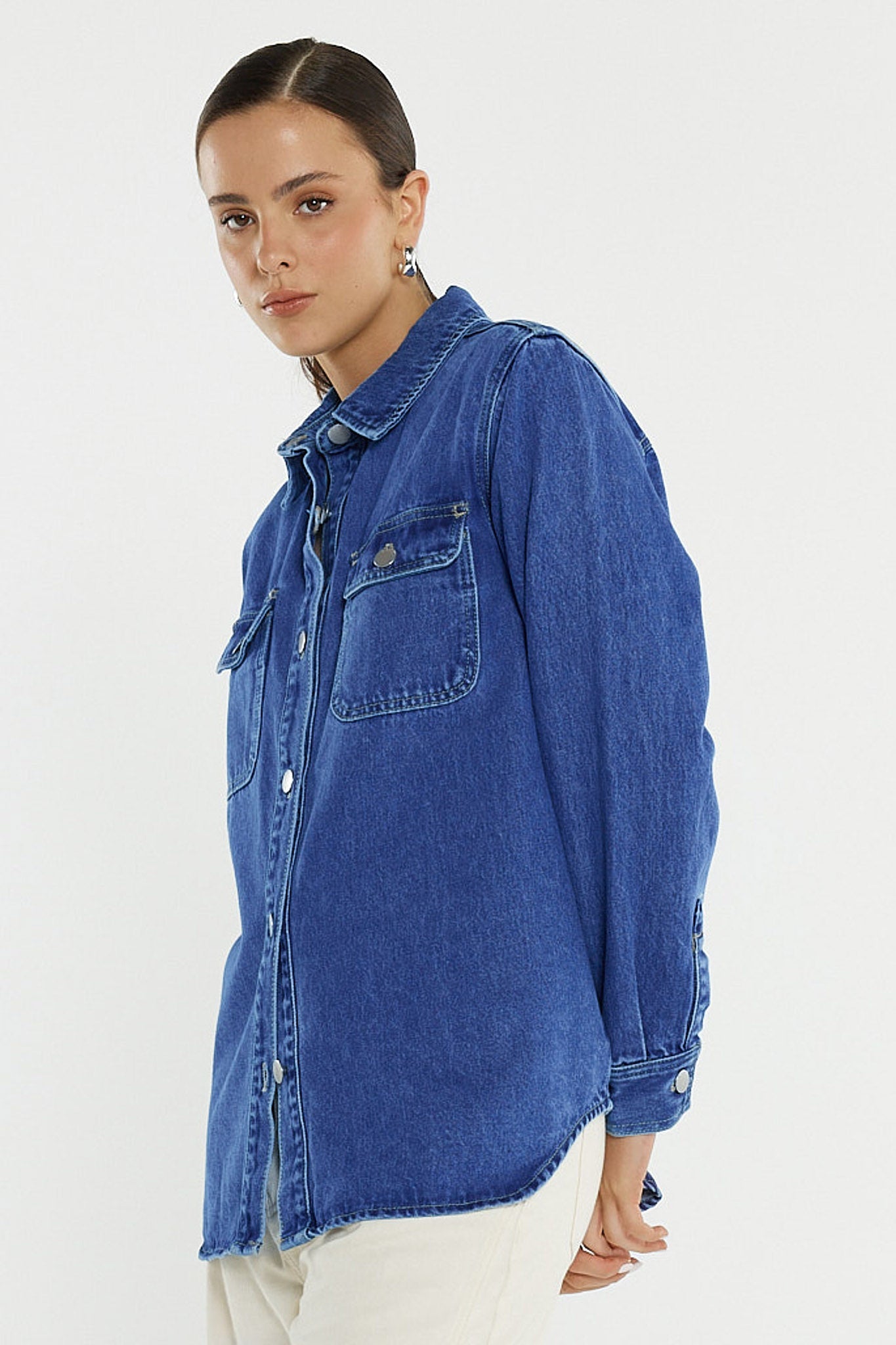 Sass Clothing Aveline Denim Shirt (Classic Blue)