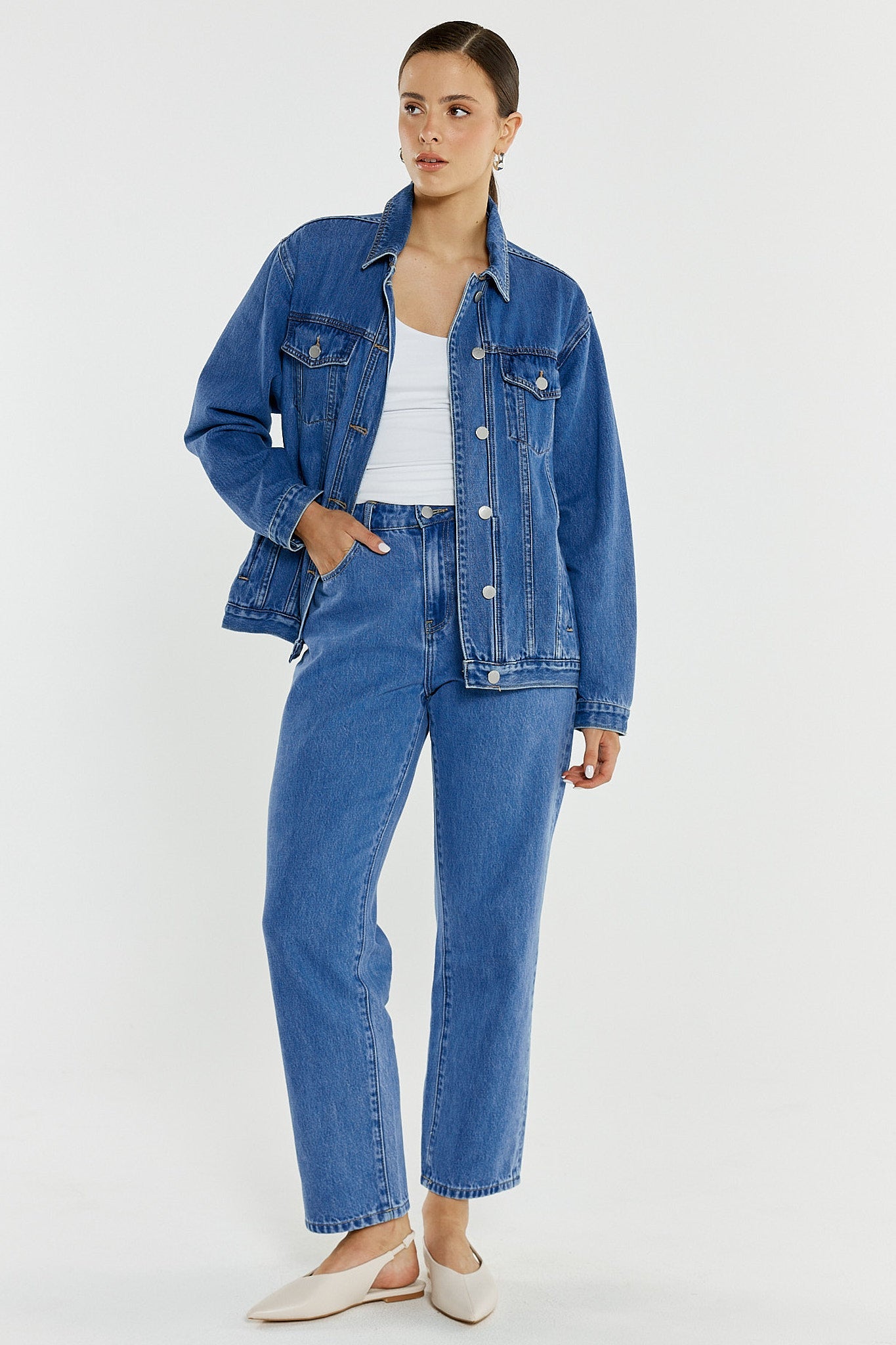 Sass Clothing Aimee Denim Jacket (Classic Blue)