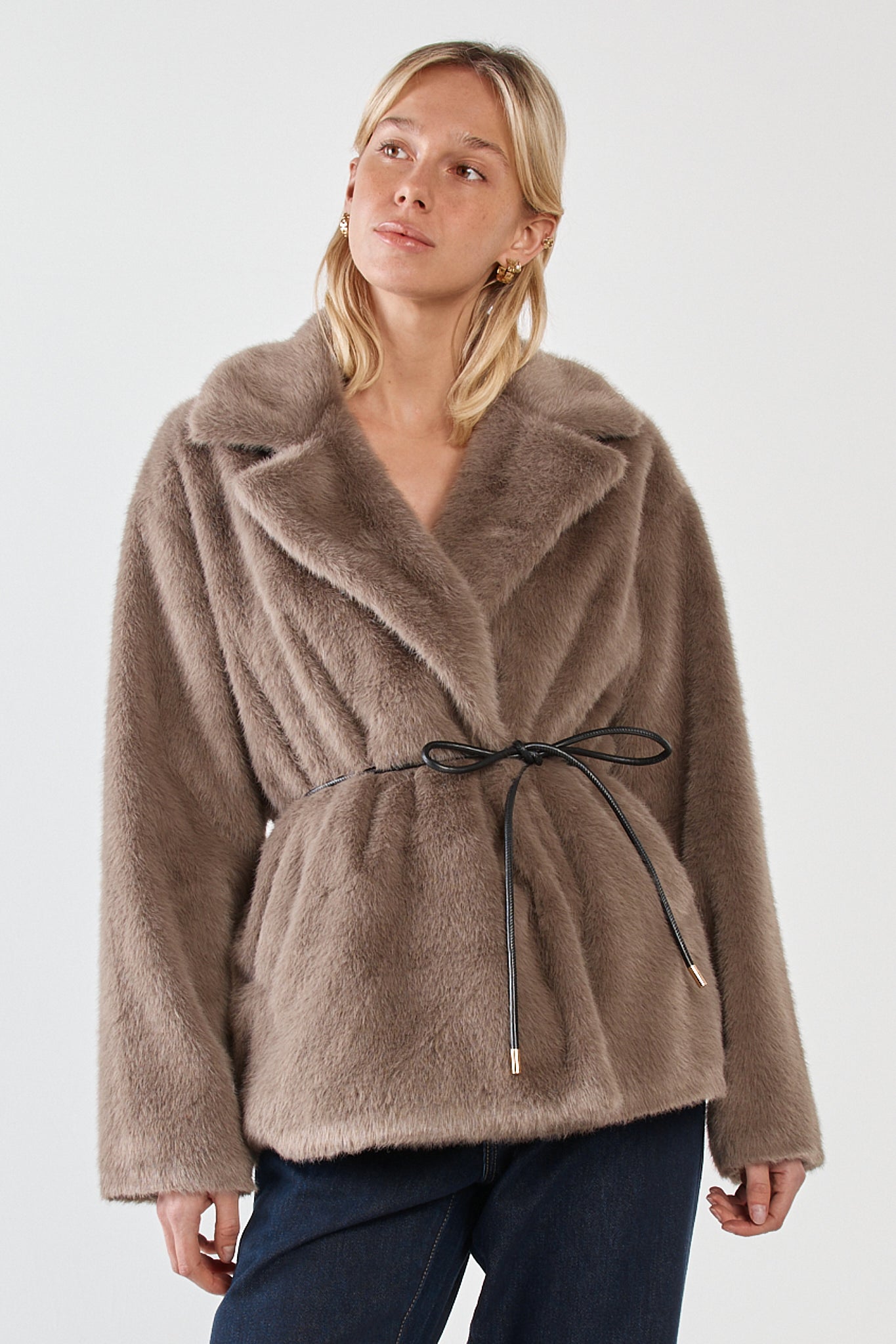 Image of Coats & Jackets. Product name - Vivi Fur Jacket Mink in Mink colour by brand - Sass Clothing