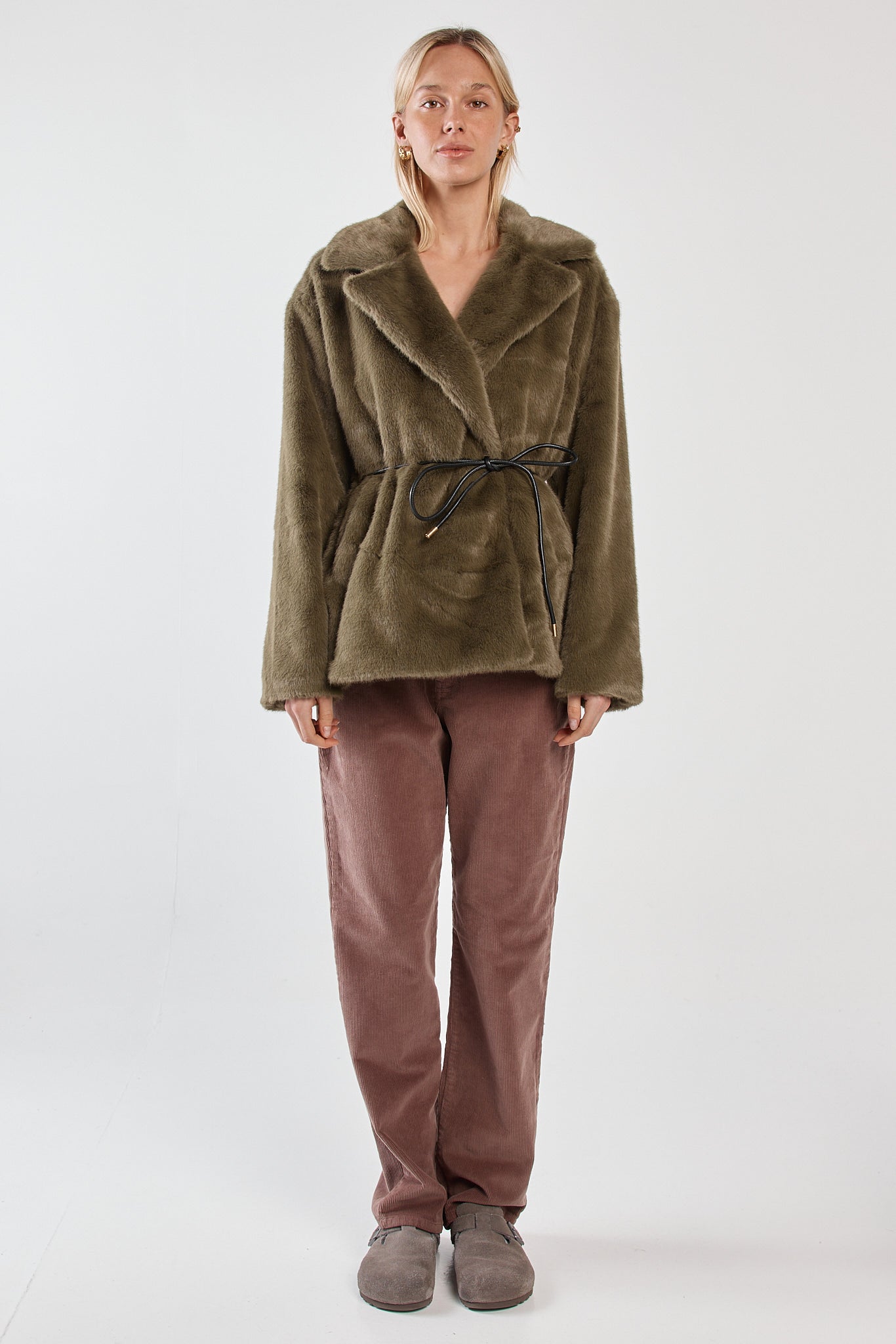 Sass Clothing Vivi Fur Jacket (Dark Olive)