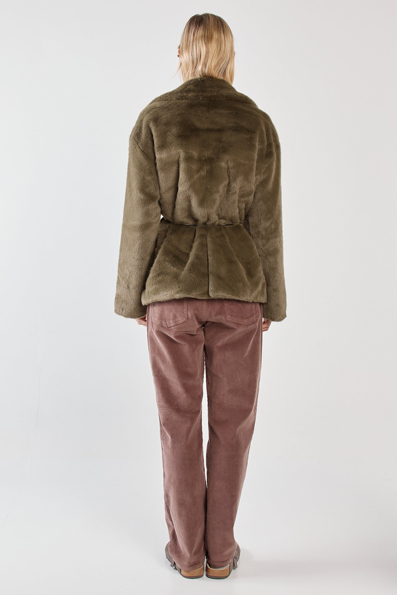 Sass Clothing Vivi Fur Jacket (Dark Olive)