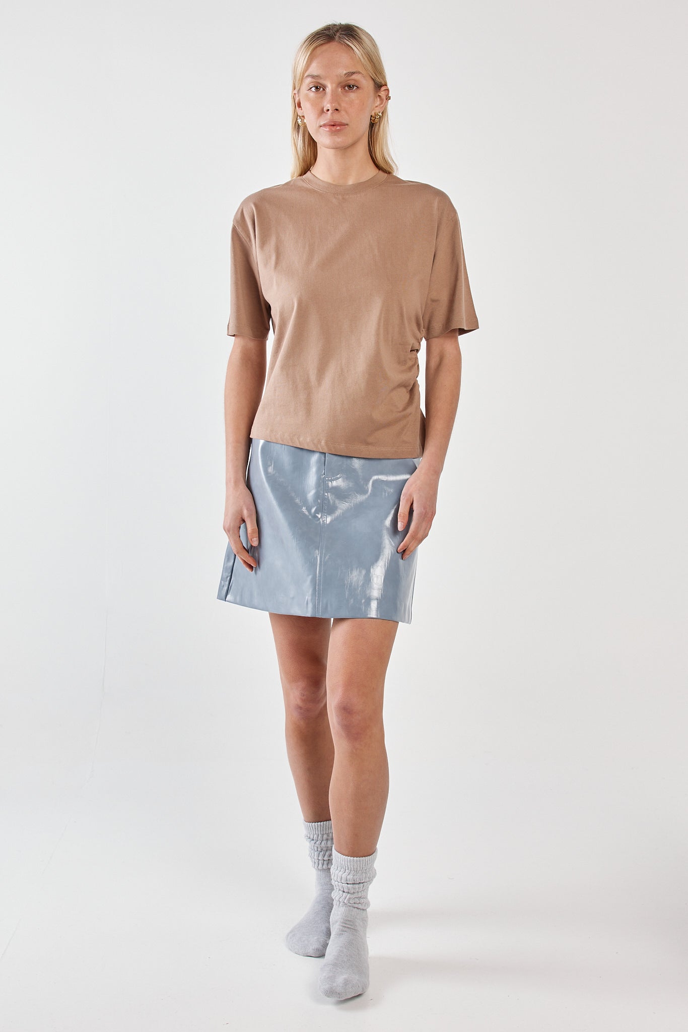 Sass Clothing Camie Gathered Seam Tee (Mushroom)
