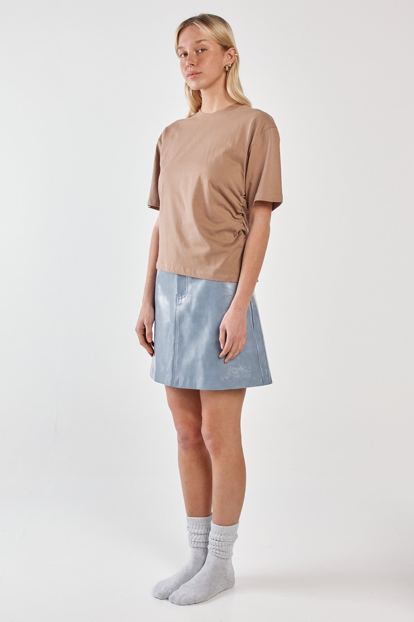 Sass Clothing Camie Gathered Seam Tee (Mushroom)