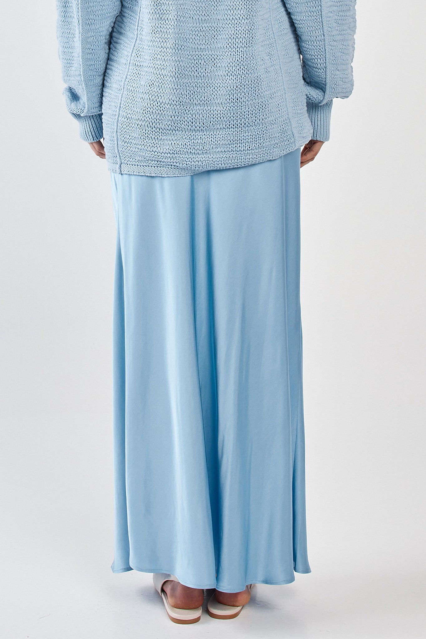Sass Clothing Paula Satin Slip Skirt (Ice Blue)