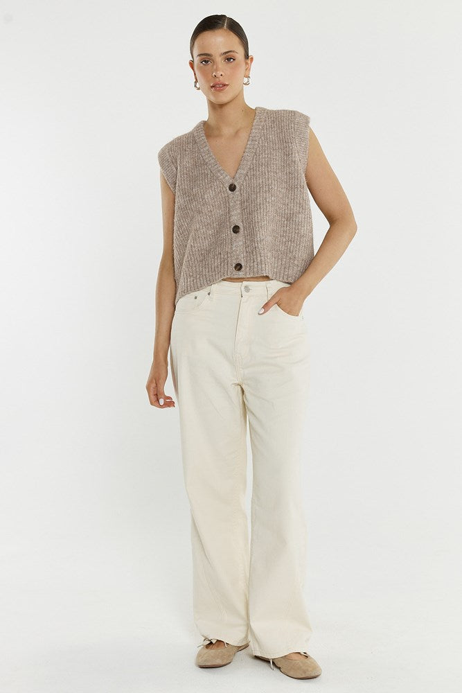Sass Clothing Lil Button Vest (Multi Fawn)