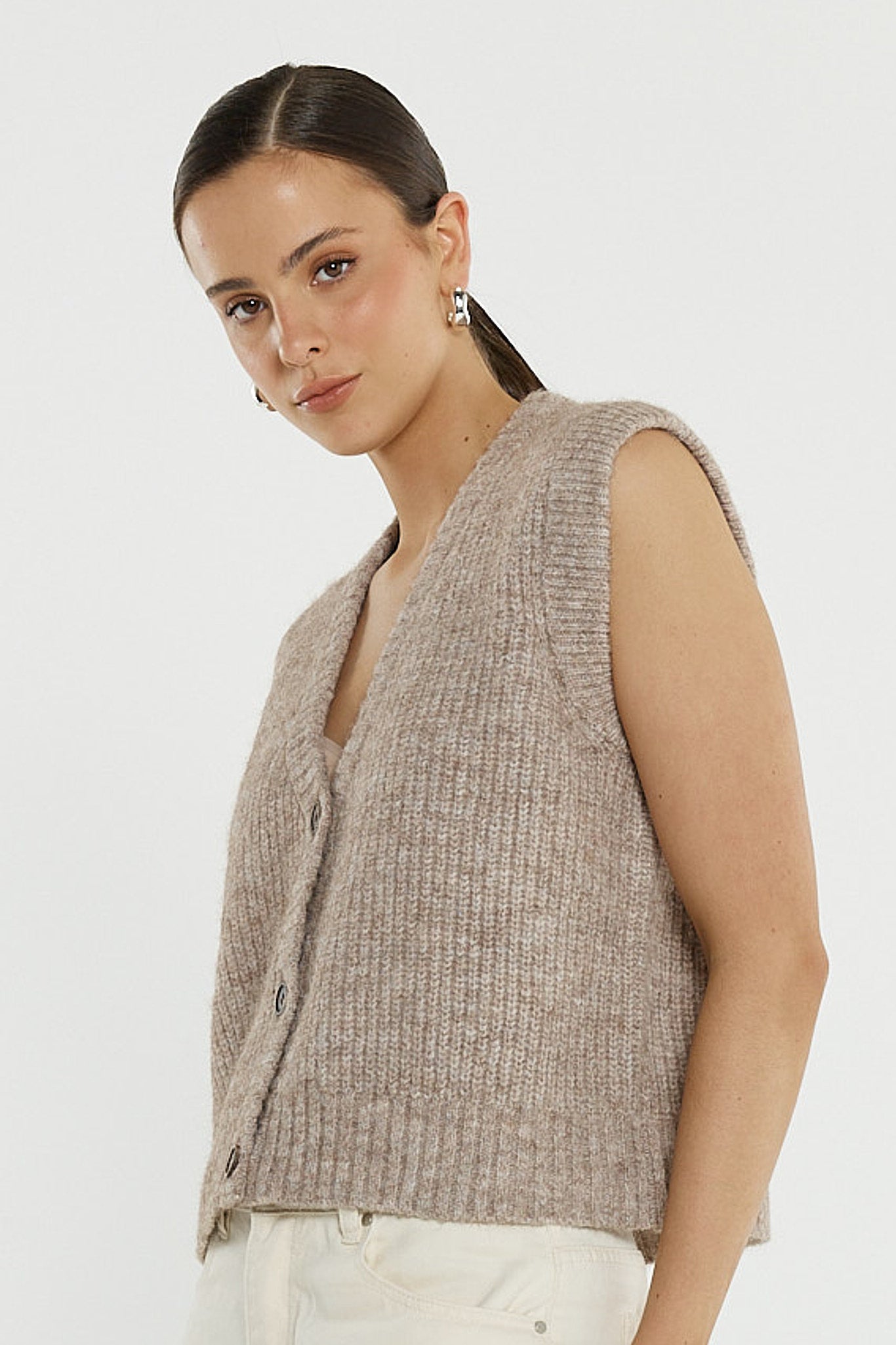 Sass Clothing Lil Button Vest (Multi Fawn)