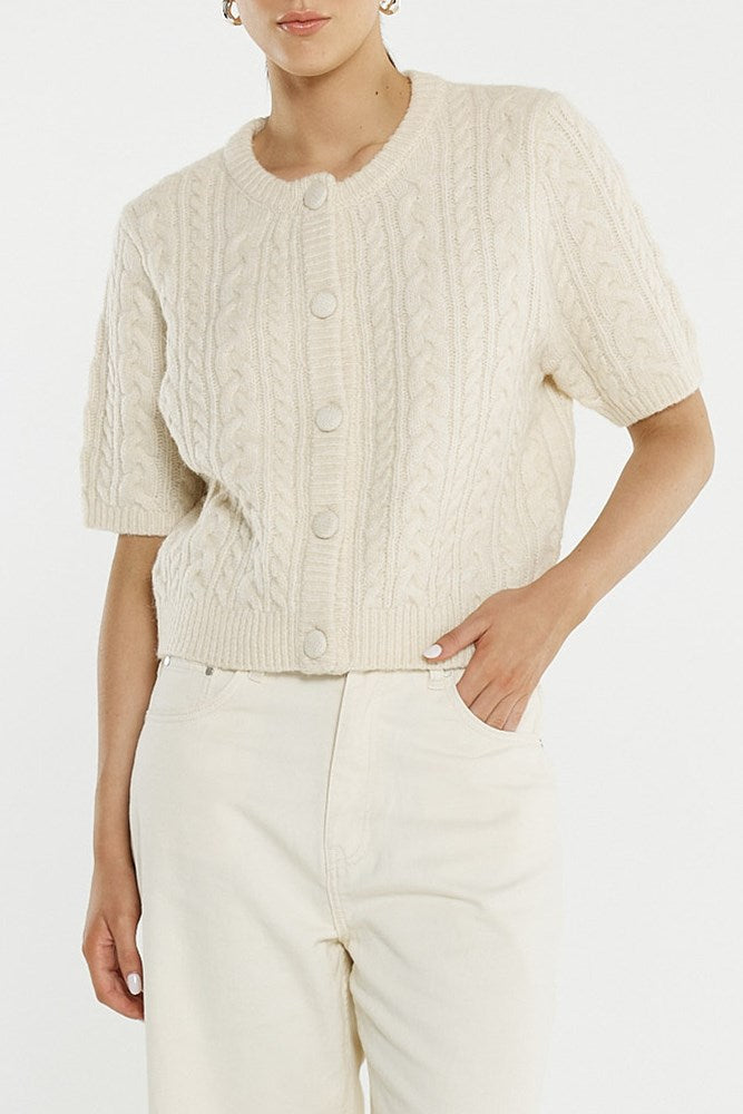 Sass Clothing Gia Cable Cardi (Cream)