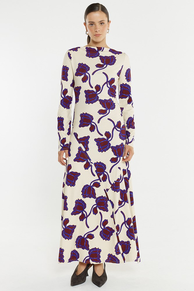 Sass Clothing Jade Seamed Jersey Dress (Winter Poppy)