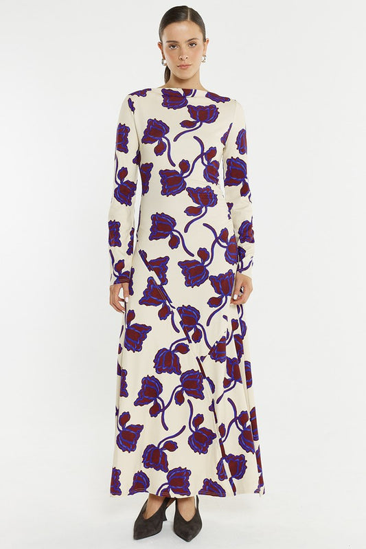 Sass Clothing Jade Seamed Jersey Dress (Winter Poppy)