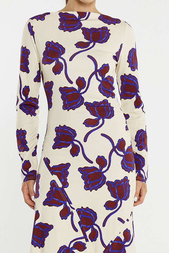Sass Clothing Jade Seamed Jersey Dress (Winter Poppy)