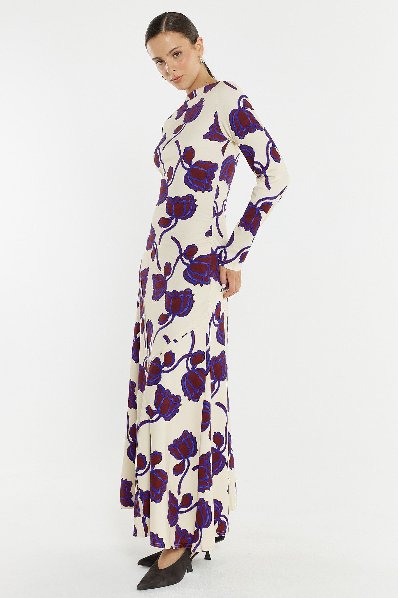 Sass Clothing Jade Seamed Jersey Dress (Winter Poppy)