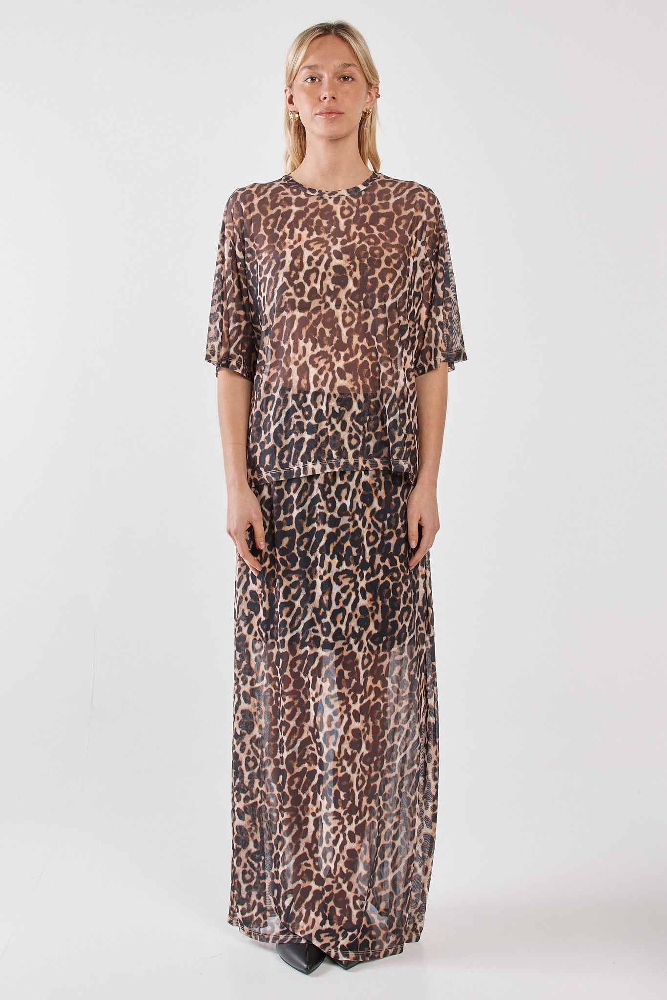 Sass Clothing Oxley Print Mesh Tee (Animal)