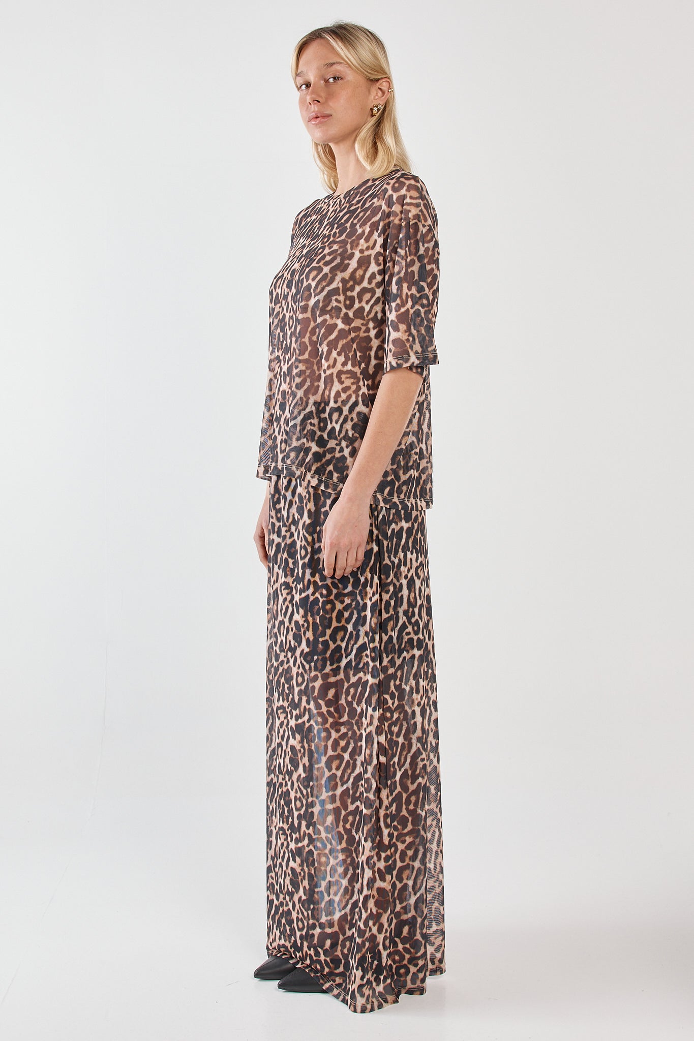 Sass Clothing Oxley Print Mesh Tee (Animal)