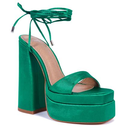 Image of Sandals. Product name - Zaskia Women's Fast Fashion GREEN Novo Sandals in Green colour by brand - NOVO