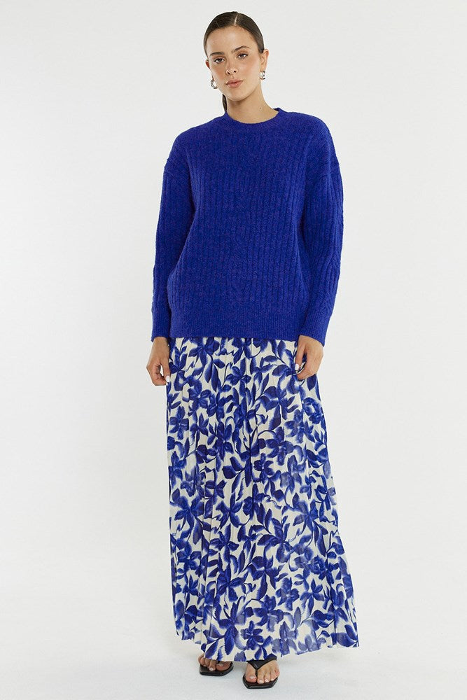 Sass Clothing Kira Cable Jumper (Cobalt)