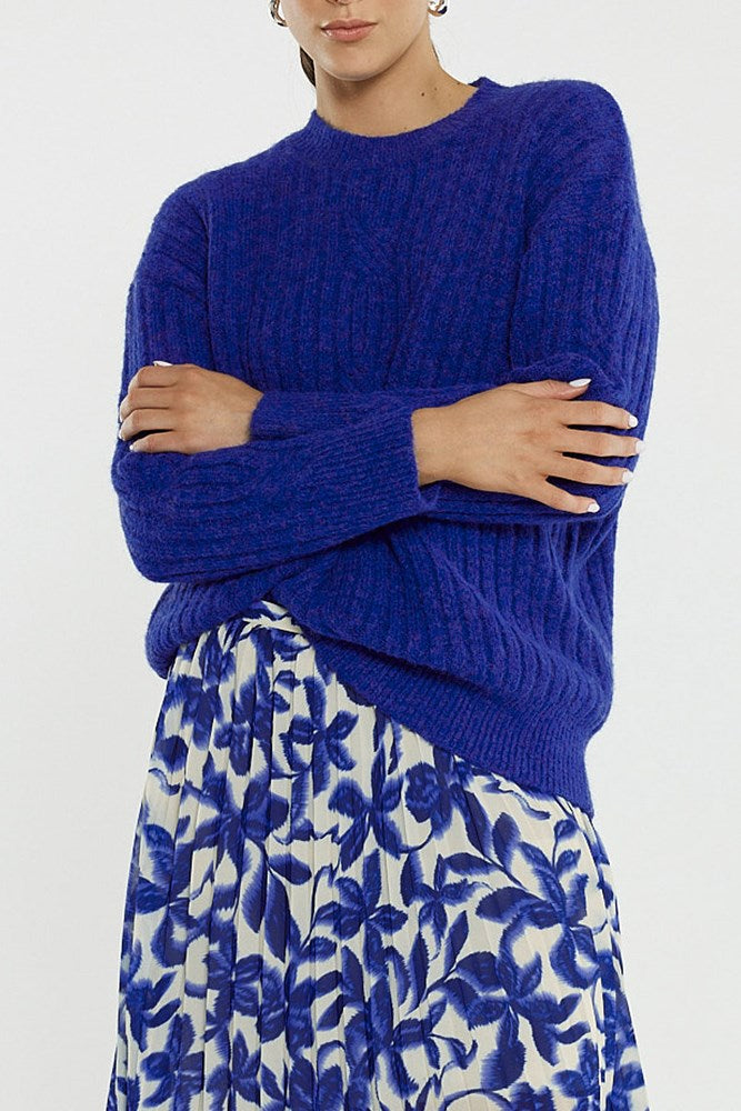 Sass Clothing Kira Cable Jumper (Cobalt)