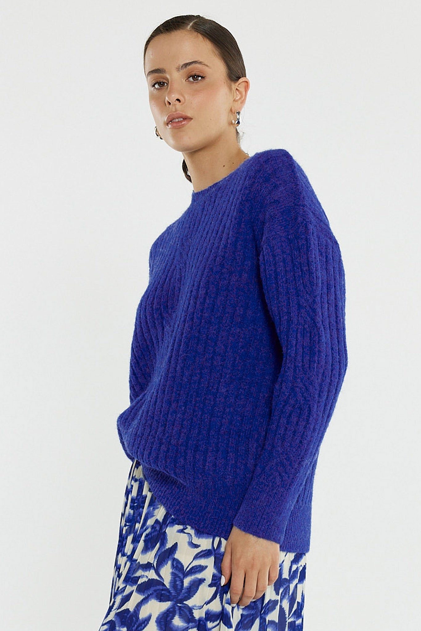 Sass Clothing Kira Cable Jumper (Cobalt)